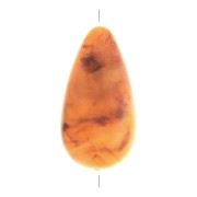 Pear bead in translucent resin 26x14 mm - Apricot marbled x1