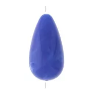 Perle poire en résine opaque 26x14 mm - Bleu royal marbré x1