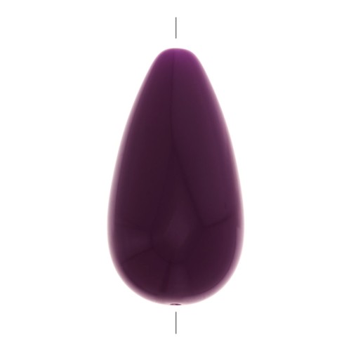 26x14mm Opaque resin pear-shaped bead - Plum x1