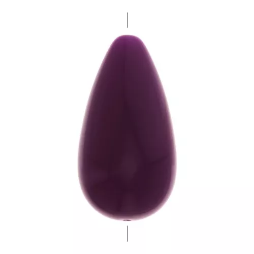 26x14mm Opaque resin pear-shaped bead - Plum x1