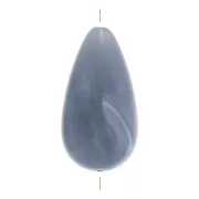 26x14mm Opaque resin pear-shaped bead - marbled Blue grey x1
