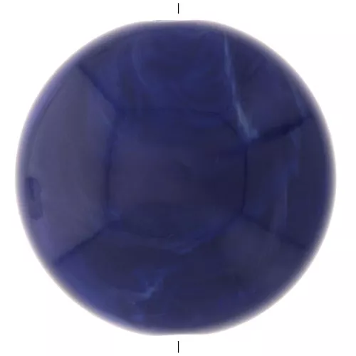 25mm Round opaque resin puck - Marbled Navy Blue x1