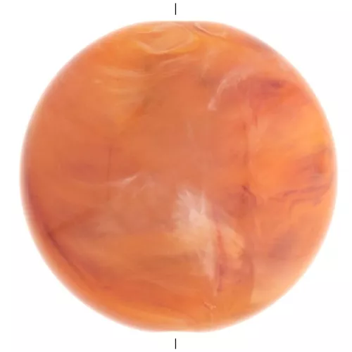 Round puck in translucent resin 25 mm - Apricot marbled x1