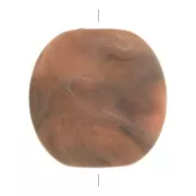 25mm Rounded square puck in opaque resin - Marbled salmon x1