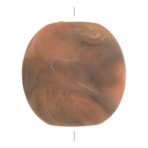 25mm Rounded square puck in opaque resin - Marbled salmon x1