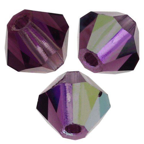 4mm Preciosa Crystal Bicones - MC Bead Rondell - Amethyst AB x30