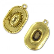 Cowboy hat charm 22mm Old gold tone x1|raw }}