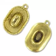 Cowboy hat charm 22mm Old gold tone x1
