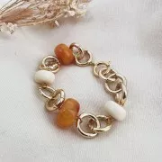 14x8mm Round opaque resin bead - Unbleached x1