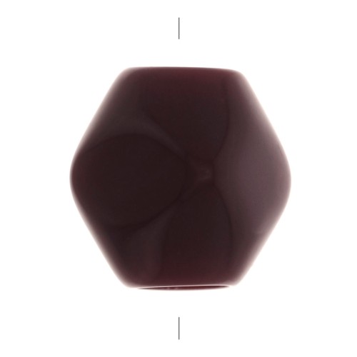 10x9mm Rhombus shaped opaque resin bead - Wine Lees x1