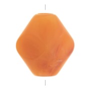 16x14mm Rhombus shaped opaque resin bead - Marbled apricot x1