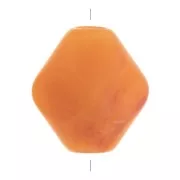 16x14mm Rhombus shaped opaque resin bead - Marbled apricot x1