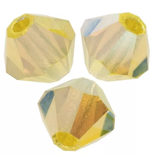 4mm Preciosa Crystal Bicones - MC Bead Rondell - Citrine AB 2x X30