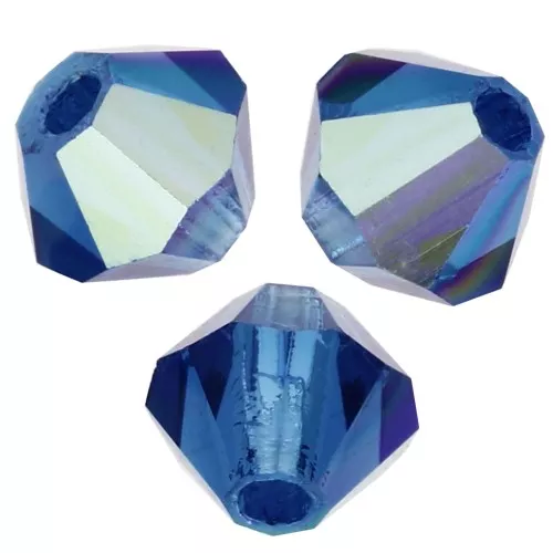 4mm Preciosa Crystal Bicones - MC Bead Rondell - Capri Blue AB X30