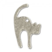 Cat charm 26mm Old Silver tone x1|raw }}
