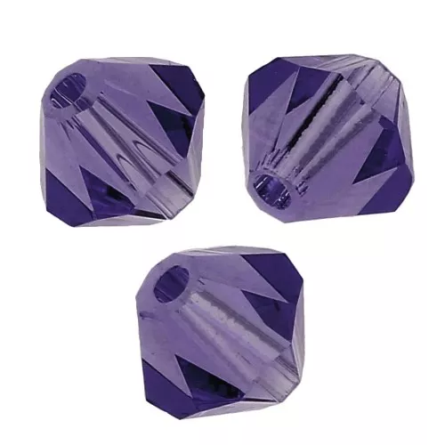 4mm Preciosa Crystal Bicones - MC Bead Rondell - Deep TanzaniteB X30