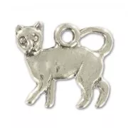 Cat charm 14,5mm Old Silver tone x1