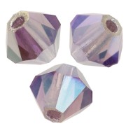 4mm Preciosa Crystal Bicones - MC Bead Rondell - Light Amethyst AB 2x X30|raw }}