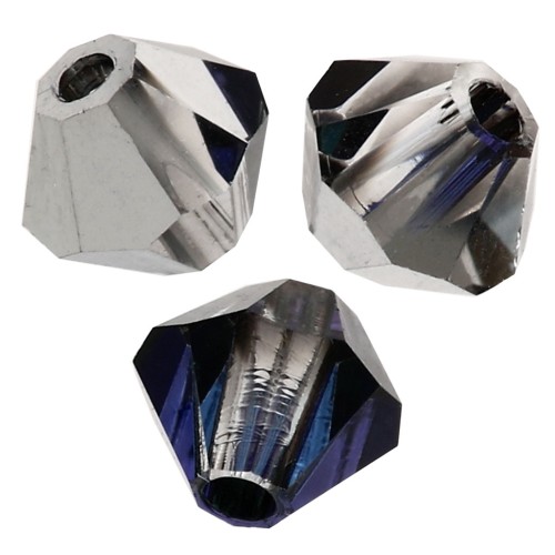 4mm Preciosa Crystal Bicones - MC Bead Rondell - Crystal Heliotrope X30