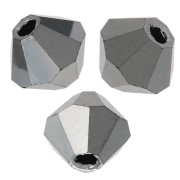 4mm Preciosa Crystal Bicones - MC Bead Rondell - Jet Light Hematite Full X30|raw }}