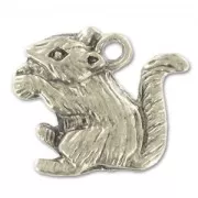Squirrel charm 16mm Old Silver tone x1