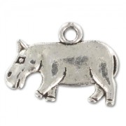 Hippo charm 15mm Old Silver tone x1|raw }}