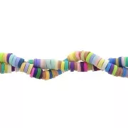 Green - Heishi polymer clay rondelle beads 3x1 mm - Pastel multicolor x39cm Heishi polymer clay rondelle beads 3x1 mm - Pastel multicolor x39cm