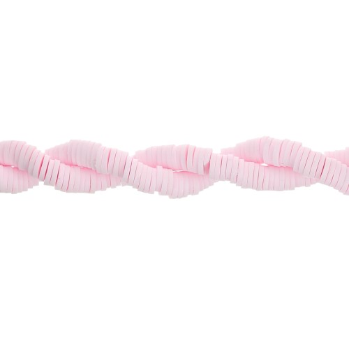 Heishi polymer clay rondelle beads 5x1 mm - Light pink x39cm