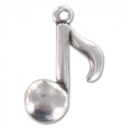 Music tone charm 27mm Old Silver tone x1|raw }}