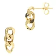14x5mm Curbed Chain earStuds - 3 Microns Gold Plated x2