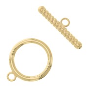 20mm T Clasp - twisted bar - 3 microns Gold plated x1