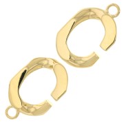 39 mm Curb effect handcuff clasp - 3 microns gold plated x1|raw }}