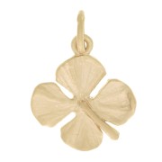 14x13mm Clover charm with closed ring - 3 microns Gold plated x1|raw }}