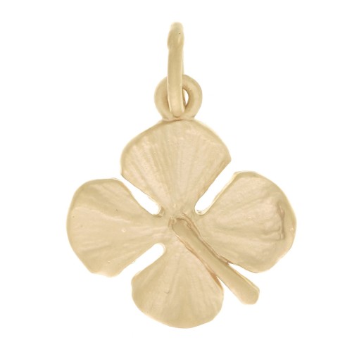 14x13mm Clover charm with closed ring - 3 microns Gold plated x1