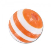 Round bead 14mm Striped Orange/White x1|raw }}