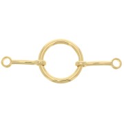 38x15mm Round hollowed out connector - 3 Micron Gold Plated x1|raw }}