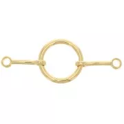 38x15mm Round hollowed out connector - 3 Micron Gold Plated x1