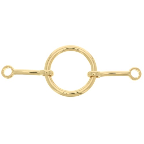 38x15mm Round hollowed out connector - 3 Micron Gold Plated x1