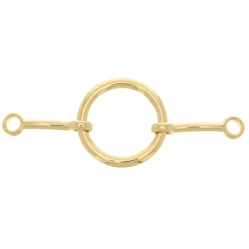 38x15mm Round hollowed out connector - 3 Micron Gold Plated x1