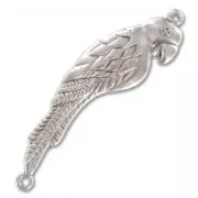 Parrot spacer 2 loops 60mm Old Silver tone x1