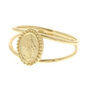 Women's Virgo Oval Double Wire Ring - Size 50 - 3 Microns Gold Plated x1|raw }}