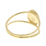 Women's Virgo Oval Double Wire Ring - Size 56 - 3 Microns Gold Plated x1