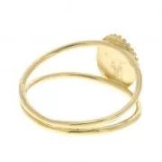Women's Virgo Oval Double Wire Ring - Size 56 - 3 Microns Gold Plated x1