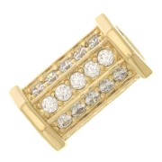 15x9.5mm Cylinder bead with zirconium oxide - Crystal - 3 microns Gold plated x1|raw }}