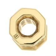 15x9.5mm Cylinder bead with zirconium oxide - Crystal - 3 microns Gold plated x1