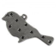 Bird charm 15mm Black Nickel tone x1