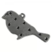 Bird charm 15mm Black Nickel tone x1