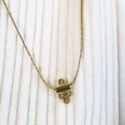 12x7mm Tube bead with 4 small striated rounds - 3 microns Gold plated x1