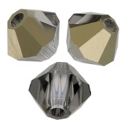 4mm Preciosa Crystal Bicones - MC Bead Rondell -Crystal Starlight Gold Half x30|raw }}