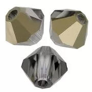 4mm Preciosa Crystal Bicones - MC Bead Rondell -Crystal Starlight Gold Half x30